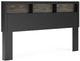 Signature Design by Ashley® Broachmyn Black/Gray King Lighted Bookcase Headboard-0