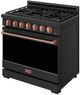 Thor Kitchen® Gordon Ramsay 36" Black/Rose Gold Freestanding Pro Style Gas Range with Precision Knob-3