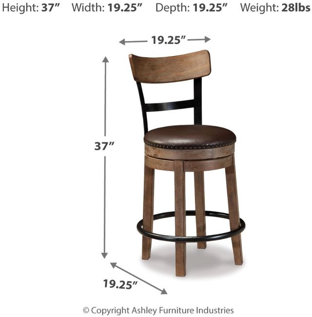 Signature Design by Ashley® Pinnadel Light Brown Upholstered Swivel Counter Stool-1