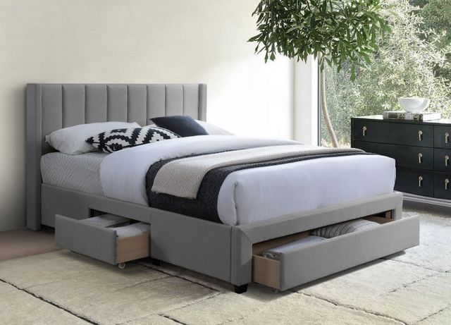 IFDC Gray Youth Double Platform Storage Bed-1