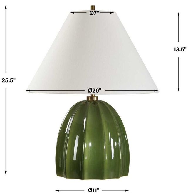 Uttermost® Renna Moss Green Table Lamp-2