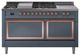 Ilve® Nostalgie II Noblesse 60'' Blue Gray Pro Style Dual Fuel Range with Copper Trim-0