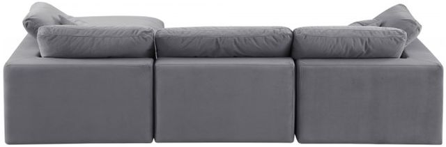 Meridian Furniture Comfy 4-Piece Gray 119" Velvet Sofa -3
