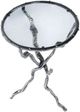 A & B Home Glass Top Side Table with Antique Silver Base-1