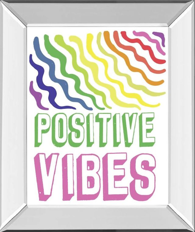 Classy Art Postivie Vibes by ElizabethMedley Mirror Framed Wall Art-0