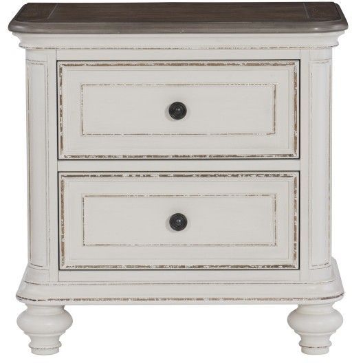 Mazin Furniture Baylesford Antique White Nightstand-1