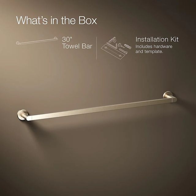 KOHLER® Composed® Vibrant Brushed Bronze 30" Towel Bar-3