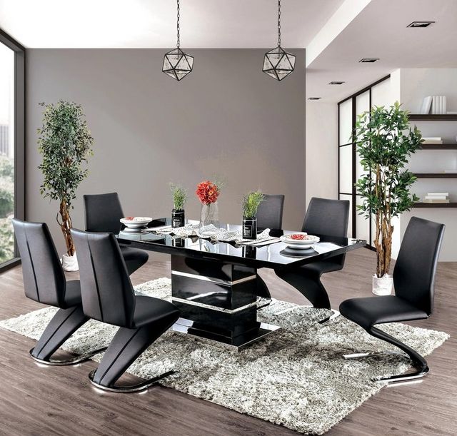 Furniture of America® Midvale Black/Chrome 2-Piece Side Chair Set-3