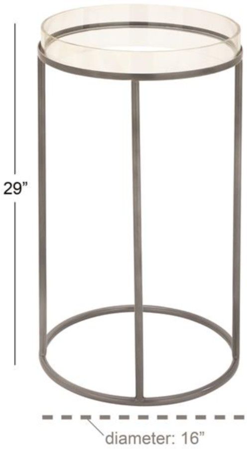 Deco Marche Gray Metal Accent Table-2