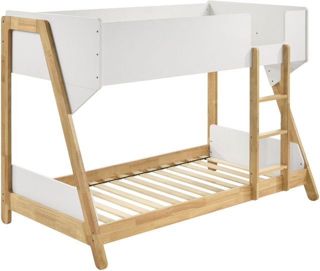 Coaster® Wyatt Natural/White Twin Over Twin Bunk Bed-0
