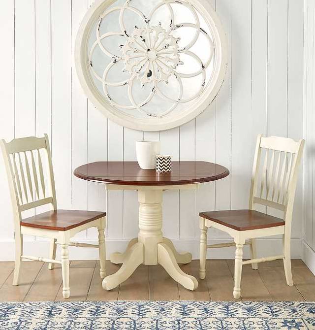 A-America® British Isles Merlot Dropleaf Table with Buttermilk Base-1