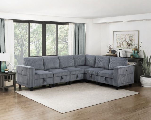 Homelegance® Walterboro 6-Piece Dark Gray Modular Sectional-1