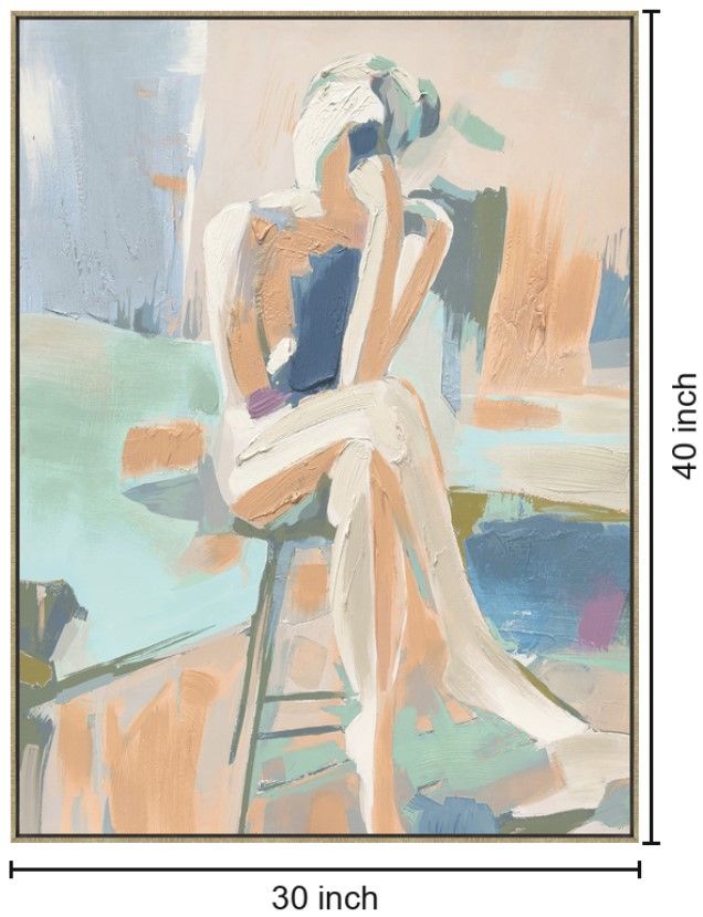 Classy Living Pastel Muse in Contemplation Wall Art-2