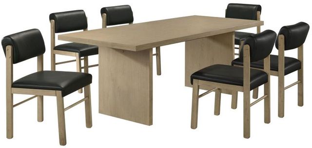 Coaster® Decker 7-Piece Black/Natural Oak Dining Table Set-0