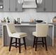 Elements International Villanova Beige/Espresso Swivel Counter Stool-1