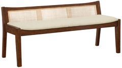Powell® Bauer Beaux Beige/Walnut Cane Bench