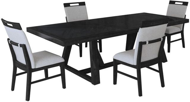 Elements International Transcend 5-Piece Charcoal/Light Gray Dining Set-0