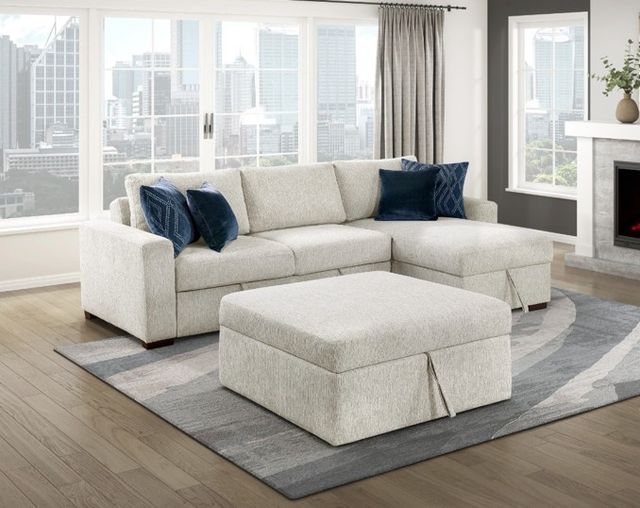 Homelegance® Isla 4-Piece Beige L-Shape Sectional with Pull-Out Bed and Reversible Chaises-1