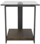 Riverside Furniture Cortland Tempered Glass Side Table with Saddle Oak Base-2