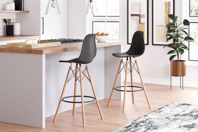 Signature Design by Ashley® Jaspeni Black/Natural Bar Stool-2