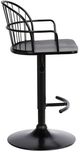 Armen Living Edward Black Adjustable Bar Stool-3