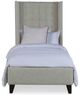 Century® Details Wing Bed Twin Fully Upholstered Wing Tall Bed-1