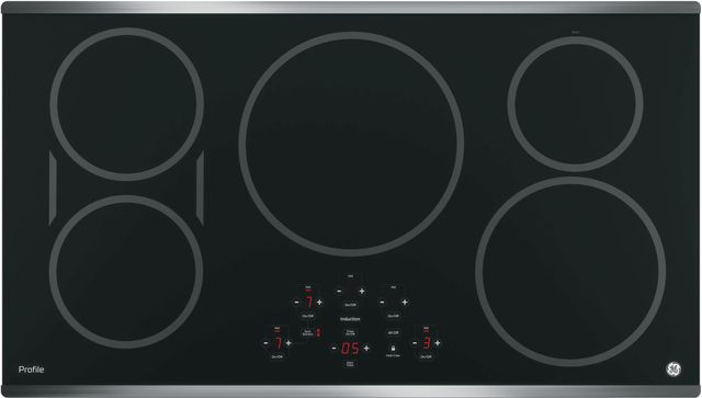 GE Profile™ Series 36" Black with Stainless Steel Induction Cooktop