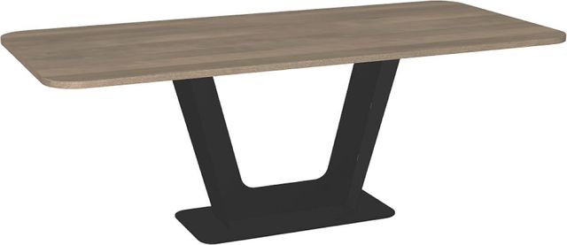 Amisco Customizable Amelia 84" Rectangular Dining Table with Radius Corners and 1" Birch Veneer Top-0