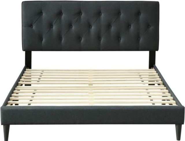 Bernards Piper Black King Upholstered Panel Bed-1