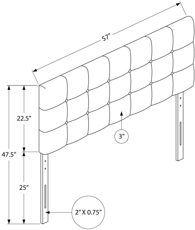 Monarch Specialties Inc. Gray Full Headboard-4