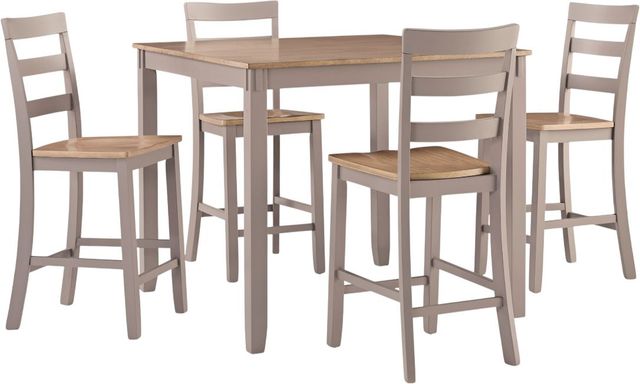 Signature Design by Ashley® Harperfeld 5-Piece Gray/Natural Counter Table Set-0