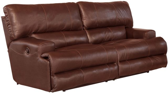 Catnapper® Wembley Walnut Leather Lay Flat Reclining Sofa