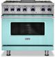 Viking® 7 Series 36" Bywater Blue Pro Style Dual Fuel Natural Gas Range with 12" Reversible Griddle-0