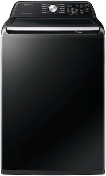 Samsung Brushed Black Top Load Washer & Gas Dryer Laundry Pair-1