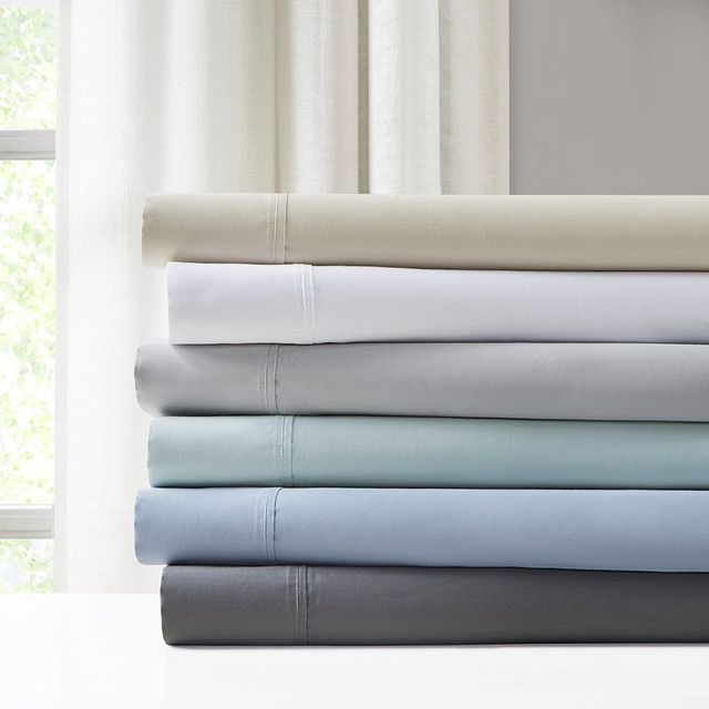 Olliix by Madison Park White California King 1500 Thread Count Cotton Rich Sheet Set-4