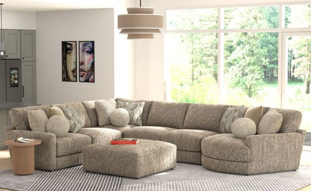 Jackson Furniture Turner 6-Piece Mushroom Sectional with Ottoman-1