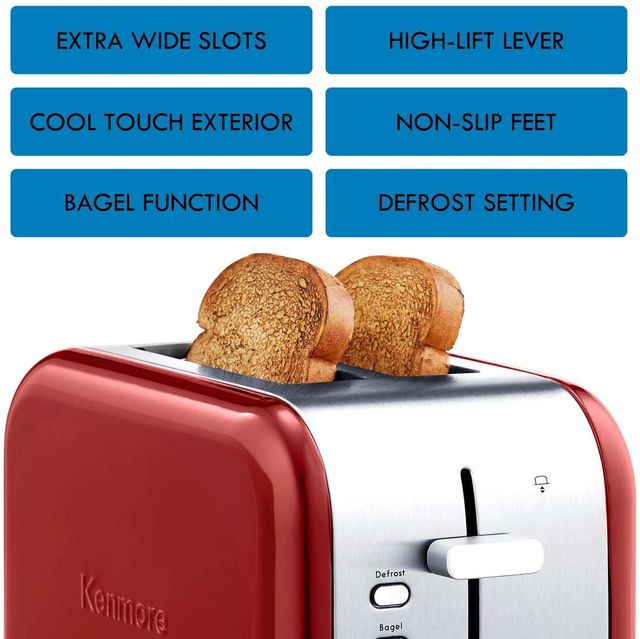 Kenmore® 2 Slice Red and Stainless Steel Toaster-2