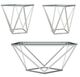 Coaster® Brittania 3-Piece Tempered Glass Top Occasional Table with Nickel Base Set-0