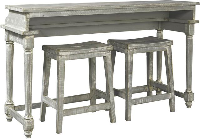 aspenhome® Hinsdale 3-Piece Greywood Console Bar Table Set-0