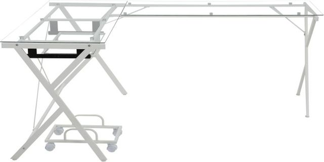 ACME Furniture Dazenus Clear/White Computer Desk with X Shape Base-1