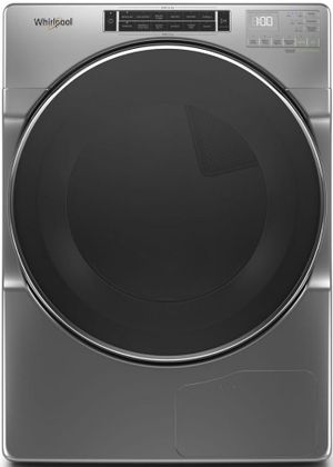 Front view of the Whirlpool® 7.4 Cu. Ft. Chrome Shadow Front Load Ventless Electric Dryer