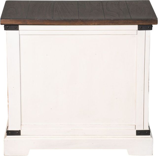 Sunny Designs™ French Country Brown Chair Side Table with White Base-3