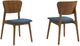 Armen Living Kalia 2-Piece Blue/Walnut Dining Side Chair Set-0