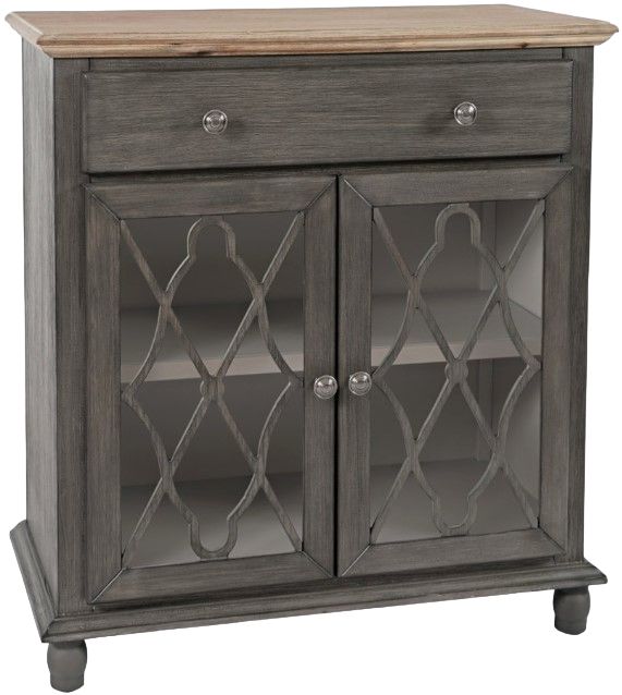 Jofran Inc. Aurora Hills Bisque/Brushed Gray 2-Door Accent Chest-0