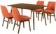 Armen Living Westmont and Azalea 5-Piece Orange/Walnut Dining Set-0