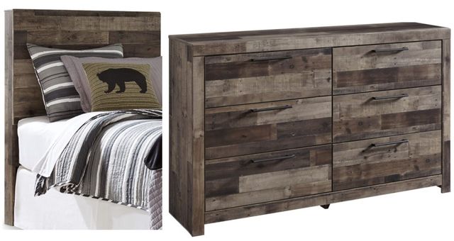 Benchcraft® Derekson 2-Piece Multi Gray Twin Panel Bed Bedroom Set-0