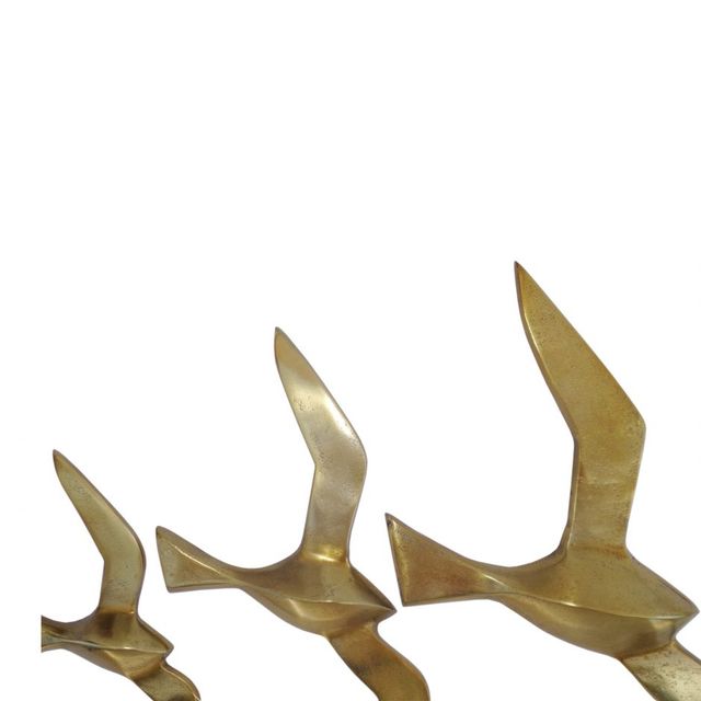 Moe's Home Collection Marley 3-Piece Gold Aluminum Birds Wall Art Set-1