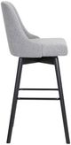 Armen Living Sicily Black/Gray Upholstered Swivel Counter Stool-2