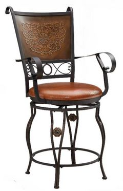 Powell® Big & Tall Bronze/Copper Counter Stool with Arms