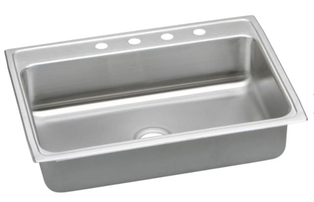 Elkay Lustertone® Classic Lustrous Satin Stainless Steel 31" x 22" x 7" 3-Hole Rectangular Single Bowl Drop-in ADA Sink with Quick-Clip-0